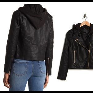 Black Blanknyc jacket with detachable hoodie